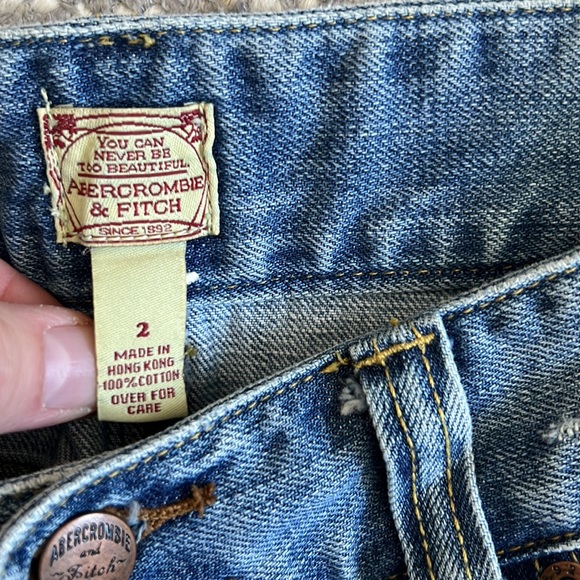 Y2K Abercrombie and Fitch patchwork Jean Skirt - Picture 3 of 6